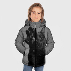 Куртка зимняя для мальчика Черный котик, цвет: 3D-черный — фото 2