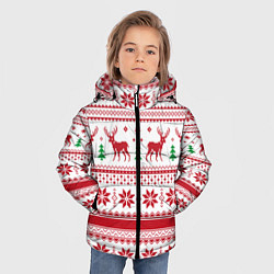 Куртка зимняя для мальчика Новогодние олени, цвет: 3D-светло-серый — фото 2