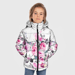 Куртка зимняя для мальчика Розовые розы, цвет: 3D-черный — фото 2