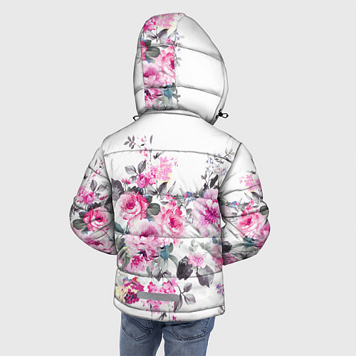 Зимняя куртка для мальчика Розовые розы / 3D-Черный – фото 4
