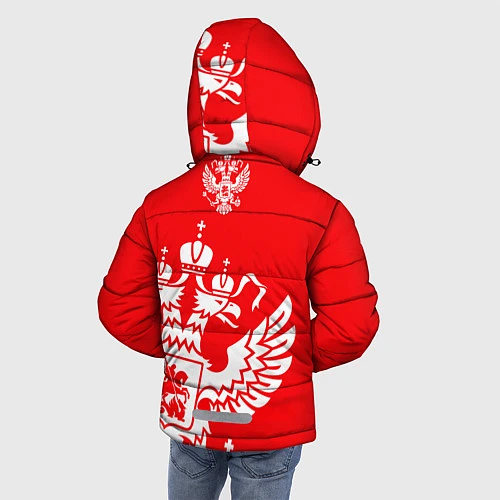 Зимняя куртка для мальчика Красная Россия / 3D-Черный – фото 4