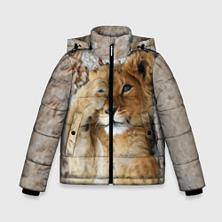 Куртка зимняя для мальчика Львенок, цвет: 3D-светло-серый