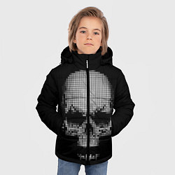 Куртка зимняя для мальчика Пиксельный череп, цвет: 3D-красный — фото 2