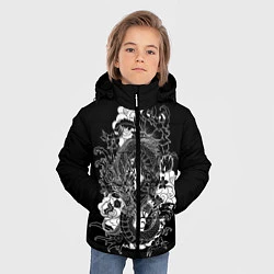Куртка зимняя для мальчика Японский дракон, цвет: 3D-черный — фото 2