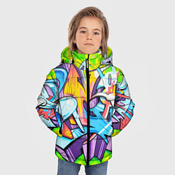 Куртка зимняя для мальчика Неоновая кислота, цвет: 3D-черный — фото 2