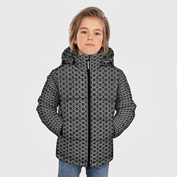 Куртка зимняя для мальчика Кольчуга воина, цвет: 3D-черный — фото 2