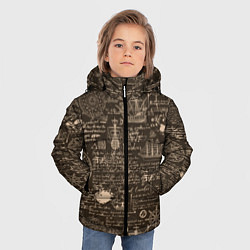Куртка зимняя для мальчика Старая рукопись путешественника, цвет: 3D-черный — фото 2