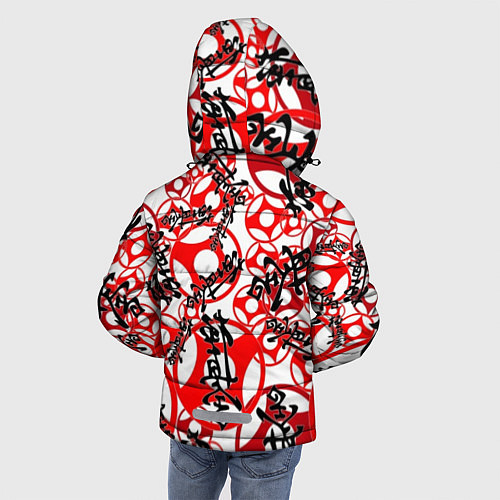 Зимняя куртка для мальчика Каратэ киокушинкай - эмблемы / 3D-Черный – фото 4