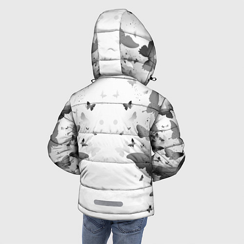 Зимняя куртка для мальчика BTS: Grey Butterflies / 3D-Черный – фото 4