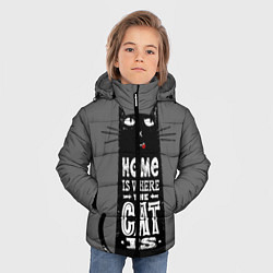 Куртка зимняя для мальчика Дом там, где твой кот, цвет: 3D-черный — фото 2