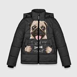 Куртка зимняя для мальчика I need my ??reward??, цвет: 3D-черный