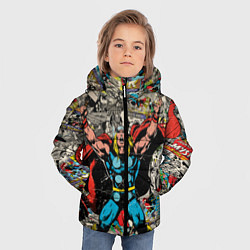 Куртка зимняя для мальчика Тор комикс цвета 3D-черный — фото 2