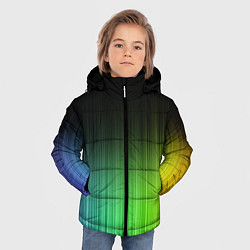Куртка зимняя для мальчика Неоновые полосы - Минимализм, цвет: 3D-красный — фото 2