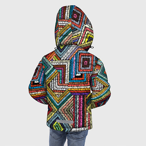 Зимняя куртка для мальчика Этнический орнамент вышивка / 3D-Черный – фото 4