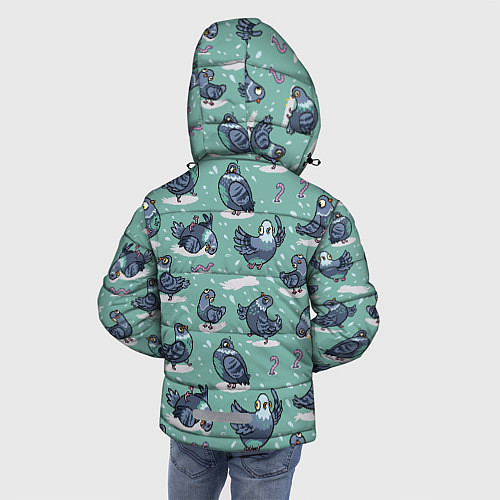 Зимняя куртка для мальчика Голуби и червяки / 3D-Черный – фото 4