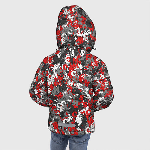 Зимняя куртка для мальчика Камуфляж с буквами F C S M / 3D-Черный – фото 4