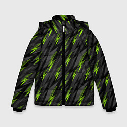 Зимняя куртка для мальчика Зеленые молнии паттерн
