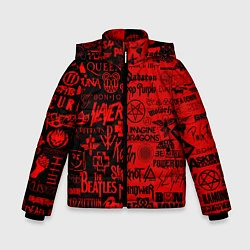 Куртка зимняя для мальчика ЛОГОТИПЫ РОК ГРУПП, цвет: 3D-красный