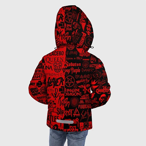 Зимняя куртка для мальчика ЛОГОТИПЫ РОК ГРУПП / 3D-Черный – фото 4