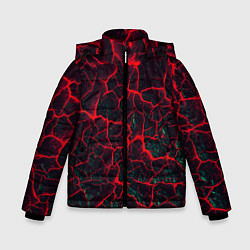 Зимняя куртка для мальчика Молнии красные абстрактные