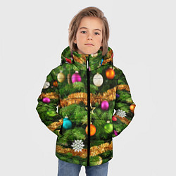 Куртка зимняя для мальчика Живая новогодняя ёлка, цвет: 3D-черный — фото 2
