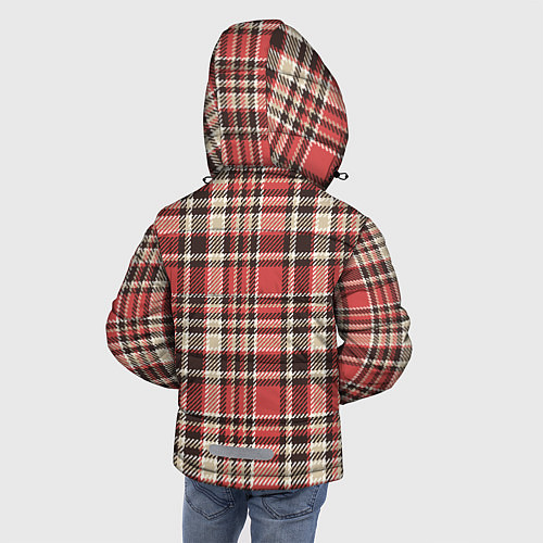 Зимняя куртка для мальчика Клетчатый красный стиль рубашки / 3D-Черный – фото 4