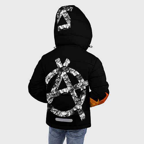 Зимняя куртка для мальчика Король и Шут Анархия спина / 3D-Черный – фото 4