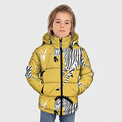 Куртка зимняя для мальчика Зебра арт, цвет: 3D-светло-серый — фото 2