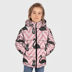 Куртка зимняя для мальчика Черный фламинго арт, цвет: 3D-черный — фото 2
