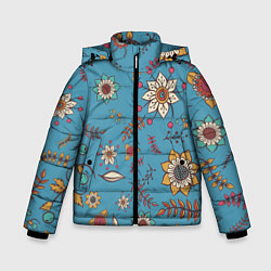 Зимняя куртка для мальчика Цветочный рай узор