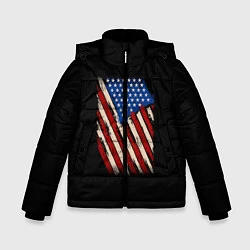 Куртка зимняя для мальчика Флаг, цвет: 3D-черный