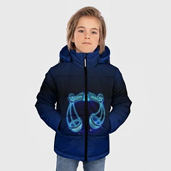 Куртка зимняя для мальчика Знаки Зодиака Весы, цвет: 3D-светло-серый — фото 2