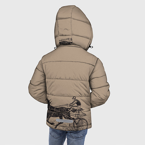 Зимняя куртка для мальчика Лошадь с колесницей / 3D-Черный – фото 4