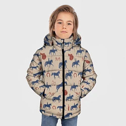 Куртка зимняя для мальчика Кони, цвет: 3D-светло-серый — фото 2