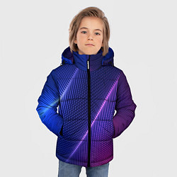 Куртка зимняя для мальчика Фиолетово 3d волны 2020, цвет: 3D-черный — фото 2