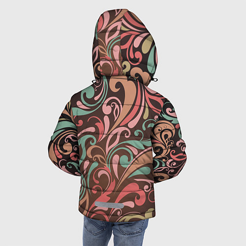 Зимняя куртка для мальчика Узор хохломы / 3D-Черный – фото 4