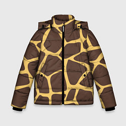 Куртка зимняя для мальчика Окрас жирафа, цвет: 3D-черный