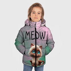 Куртка зимняя для мальчика Кошечка, цвет: 3D-светло-серый — фото 2