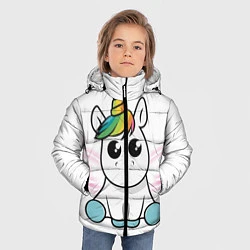 Куртка зимняя для мальчика Милый единорожка, цвет: 3D-светло-серый — фото 2
