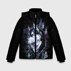 Куртка зимняя для мальчика Волк, цвет: 3D-черный
