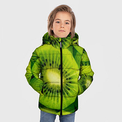 Куртка зимняя для мальчика Зеленый киви, цвет: 3D-черный — фото 2