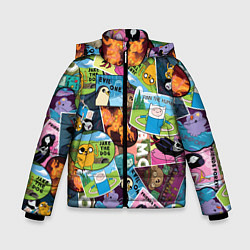 Куртка зимняя для мальчика Время Приключений, цвет: 3D-черный