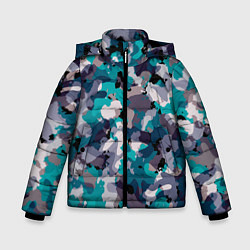 Куртка зимняя для мальчика Камуфляж: ледяной, цвет: 3D-черный