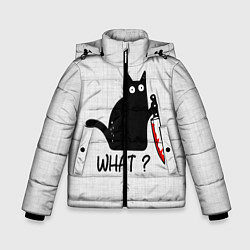 Куртка зимняя для мальчика What cat, цвет: 3D-черный