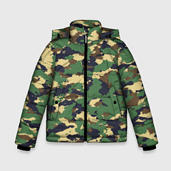 Куртка зимняя для мальчика Камуфляж: лесной, цвет: 3D-черный
