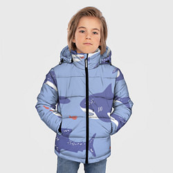 Куртка зимняя для мальчика Акулий косяк, цвет: 3D-светло-серый — фото 2