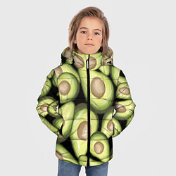 Куртка зимняя для мальчика Avocado background, цвет: 3D-черный — фото 2