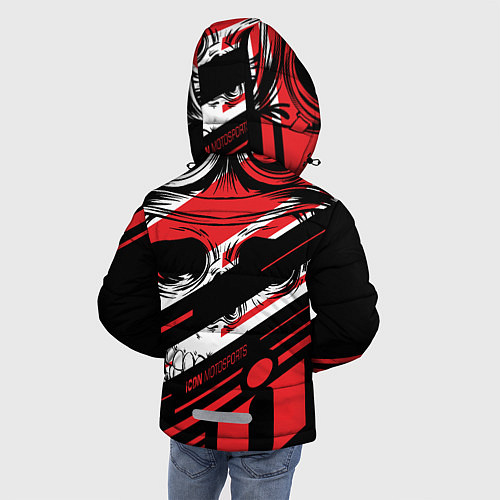 Зимняя куртка для мальчика Череп Icon красный / 3D-Черный – фото 4