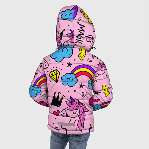 Зимняя куртка для мальчика Единороги / 3D-Черный – фото 4