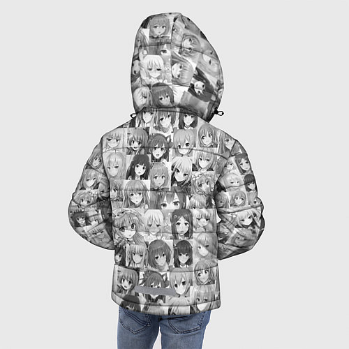 Зимняя куртка для мальчика Аниме девушки / 3D-Черный – фото 4